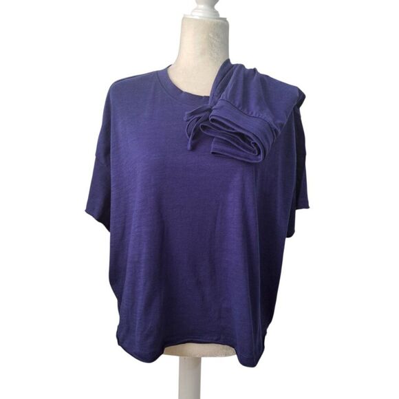 Serra Women's Blue Loungewear 2 Set Shorts Short Sleeve Top Comfort Home Sz XL - Picture 5 of 7